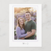 Violets Watercolor Minimal Elegant Wedding Photo 案内ポストカード (正面)