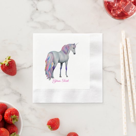 Violetta- Einhorn, stehend -  縁ありカクテルナプキン (インサイチュ)