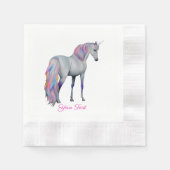 Violetta- Einhorn, stehend -  縁ありカクテルナプキン (正面)