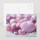 Violette Herzen mit Glitter Valentinstag ポストカード (正面/裏面)