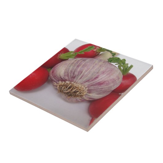 Violetter Knoblauch mit Radieschen タイル (側面)