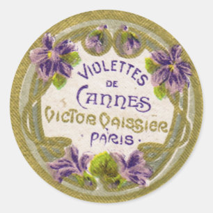 Violettesの香水のラベル、パリの1900年代 ラウンドシール