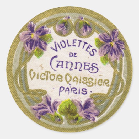 Violettes Perfume Label, Paris 1900s ラウンドシール (正面)