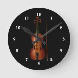 ViOlinとBowリアリスティックなグラフィック ラウンド壁時計