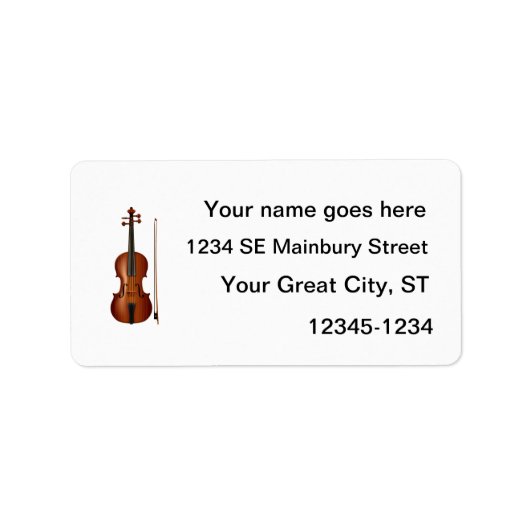 ViOlinとBowリアリスティックなグラフィック ラベル (正面)