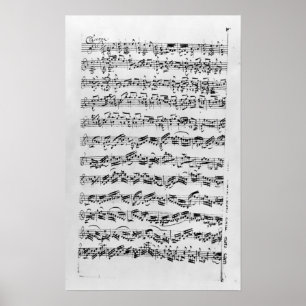 「ViolinのためのDの未成年者のPartitaのコピー ポスター