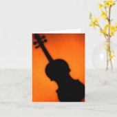 ViolinまたはViola金ゴールドの背景の挨拶またはメモC カード (黄色い花)