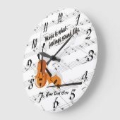 Violin – どんな感覚が丸い壁時計のように聞こえる ラージ壁時計 (傾斜)