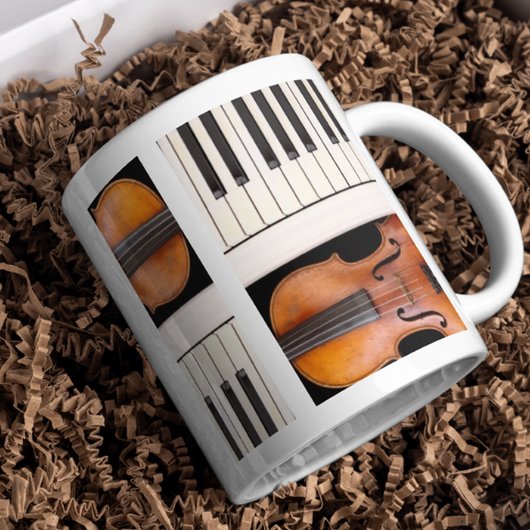 Violin and piano keys マグカップ