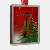 Violin at Christmas Ceramic Ornament メタルオーナメント (右)