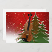 Violin at Christmas, Merry Christmas, Card サンキューカード (正面/裏面)