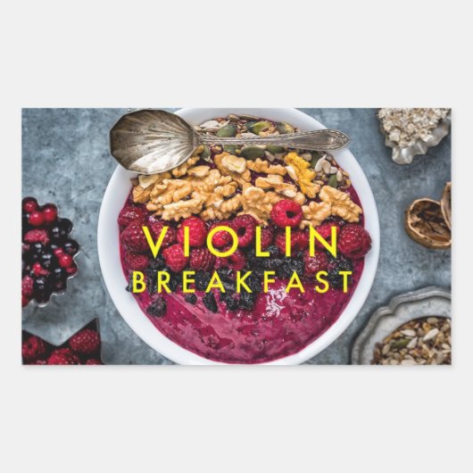 Violin Breakfastロゴ付きシール 長方形シール (正面)
