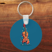 Violin Christmas Graphics Lights Lover Player Viol キーホルダー (正面)