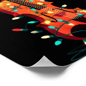 Violin Christmas Graphics Lights Lover Player Viol ポスター (角)