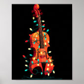 Violin Christmas Graphics Lights Lover Player Viol ポスター (正面)