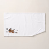 Violin Design Monogrammed バスタオルセット (ハンドタオル)