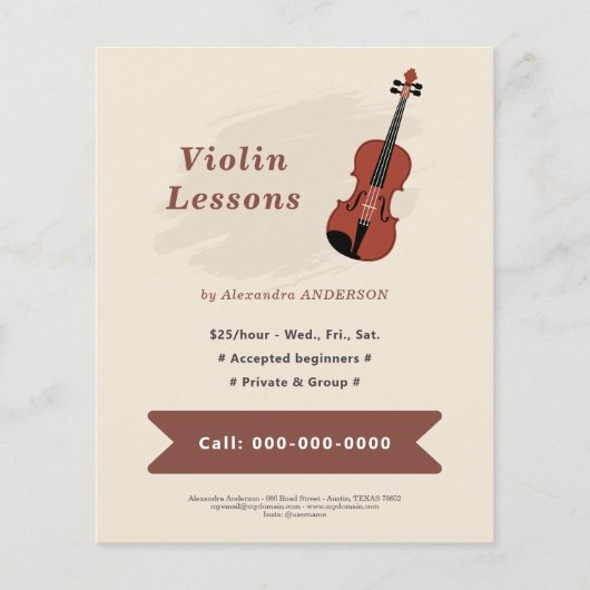 Violin Lessons チラシ (正面)