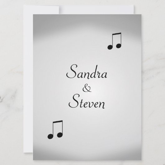 Violin Music結婚式招待状6.5インチx 8.75インチ 招待状 (裏面)
