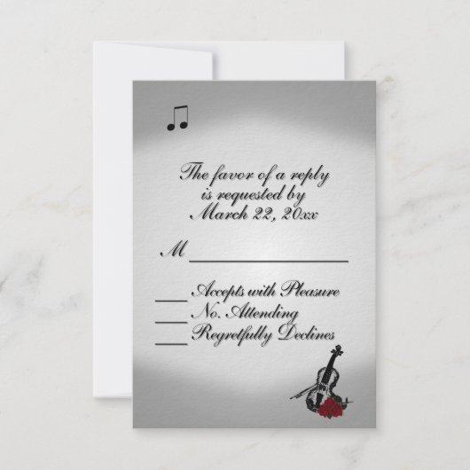Violin Music Wedding RSVP (正面)