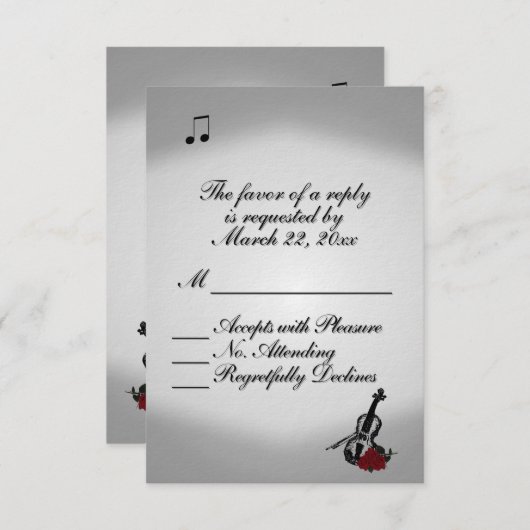 Violin Music Wedding RSVP (正面/裏面)