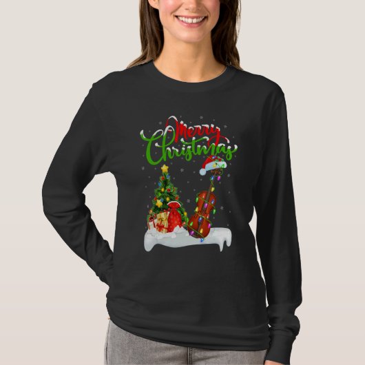 Violin Music   Xmas Decorations Santa Violin Chris Tシャツ (正面)