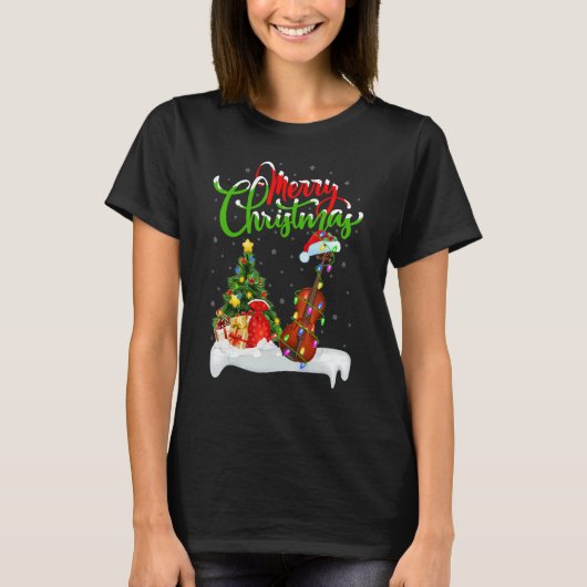 Violin Music   Xmas Decorations Santa Violin Chris Tシャツ (正面)