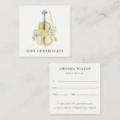 Violin Musician Music Teacher Gift Certificate スクエア名刺 (正面/裏面)