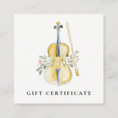Violin Musician Music Teacher Gift Certificate スクエア名刺 (正面)