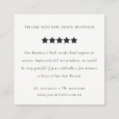 Violin Musician Music Teacher Review Request スクエア名刺 (裏面)