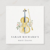 Violin Musician Music Teacher Review Request スクエア名刺 (正面)