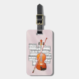 Violin on Sheet Musicラゲージタグ ラゲッジタグ