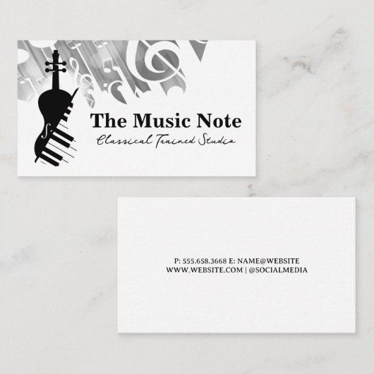 Violin Piano Logo | Music 名刺 (正面/裏面)