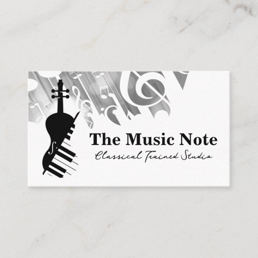 Violin Piano Logo | Music 名刺 (正面)