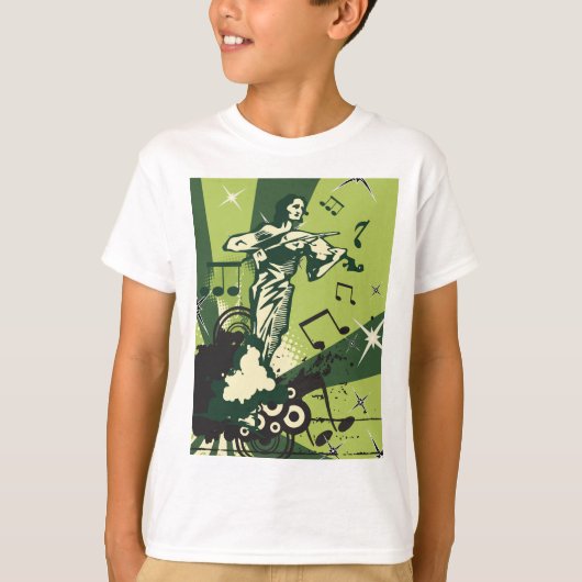 Violin Player Musical Notes Tシャツ (正面)