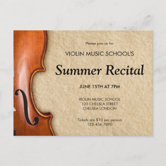 Violin Recital Concert Classical Music インビテーションポストカード