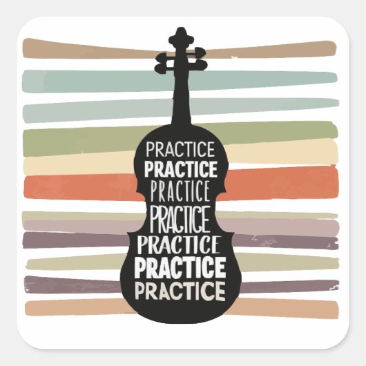 violin retro スクエアシール (正面)