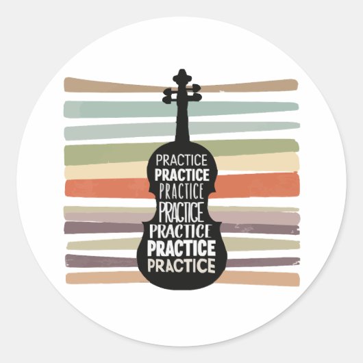 violin retro ラウンドシール (正面)