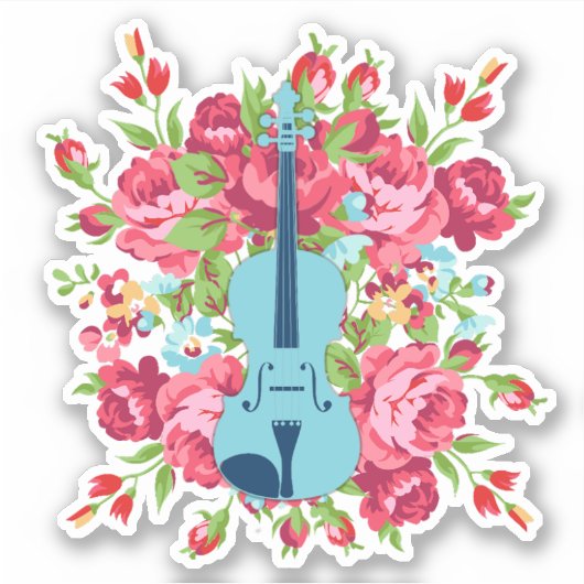Violin Rose Sticker シール (正面)