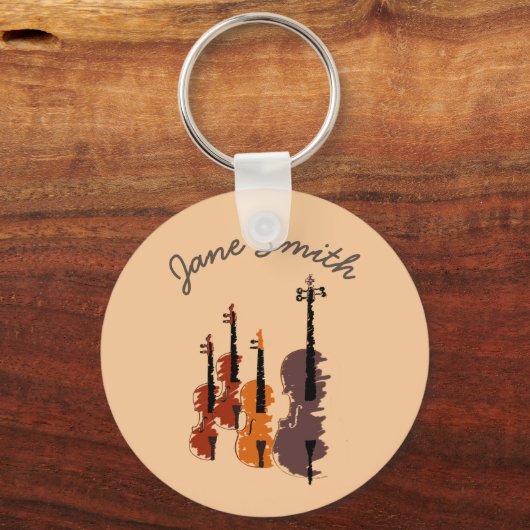 Violin string quartet arty music キーホルダー (正面)