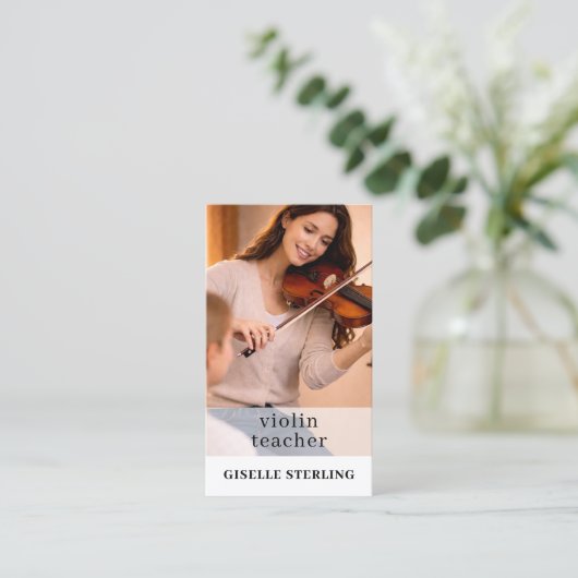 Violin Teacher QR Code Photo 名刺 (スタンド正面)