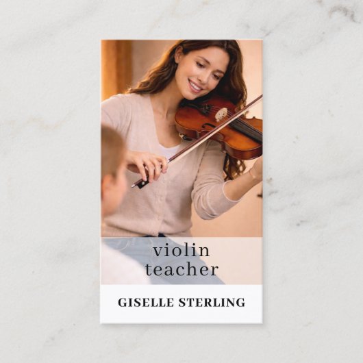 Violin Teacher QR Code Photo 名刺 (正面)