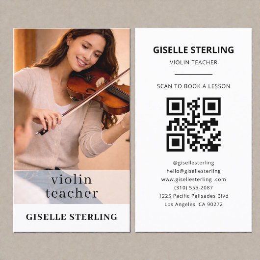 Violin Teacher QR Code Photo 名刺