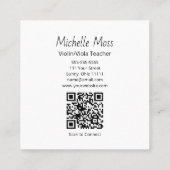 Violin Viola Music Lessons QR code Yellow Musical スクエア名刺 (裏面)