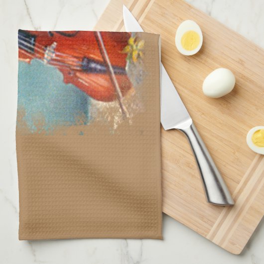 Violín/Violin キッチンタオル (四つ折り)