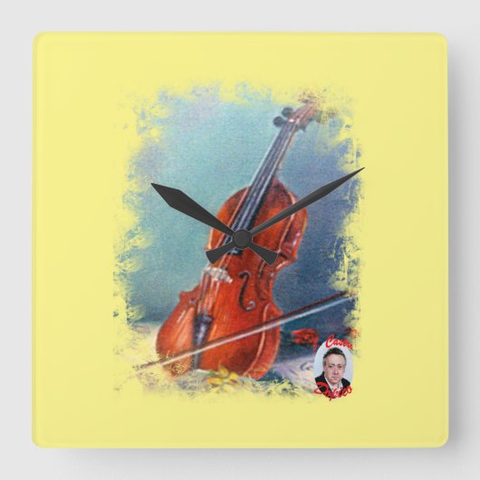 Violín/Violin スクエア壁時計 (正面)