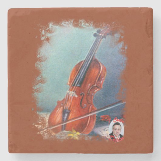 Violín/Violin ストーンコースター (正面)