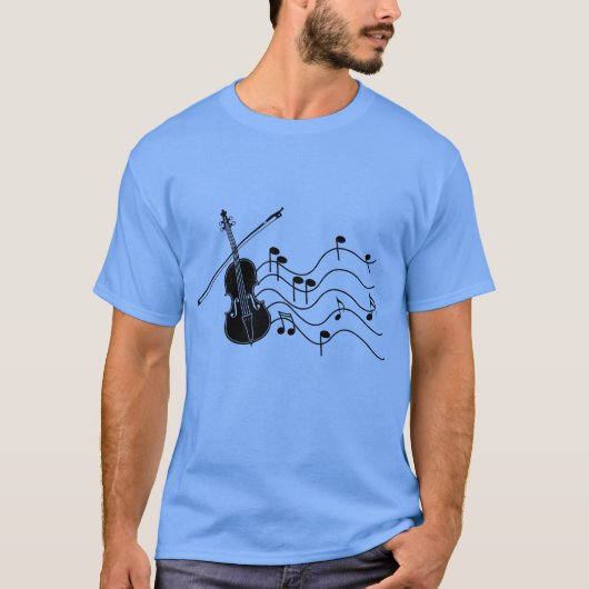 Violin with music notes gift tシャツ (正面)