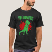 Violinasaurus Violinist Dinosaur Orchestra Viola T Tシャツ (正面)