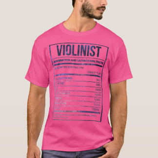 Violinist Funny Violin Nutrition Label Tシャツ