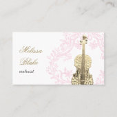 violinist pink vintage frame 名刺 (正面)